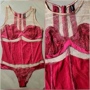 Vintage LA PERLA $1700+ Silk/Mesh/Lace BODYSUIT